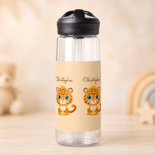 Cute Baby Leopard Safari Animal Kids Water Bottle