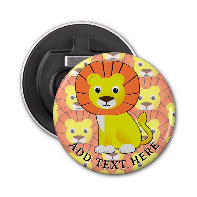Cute Baby Lion All Over Print Pattern Bottle Opener (Front)