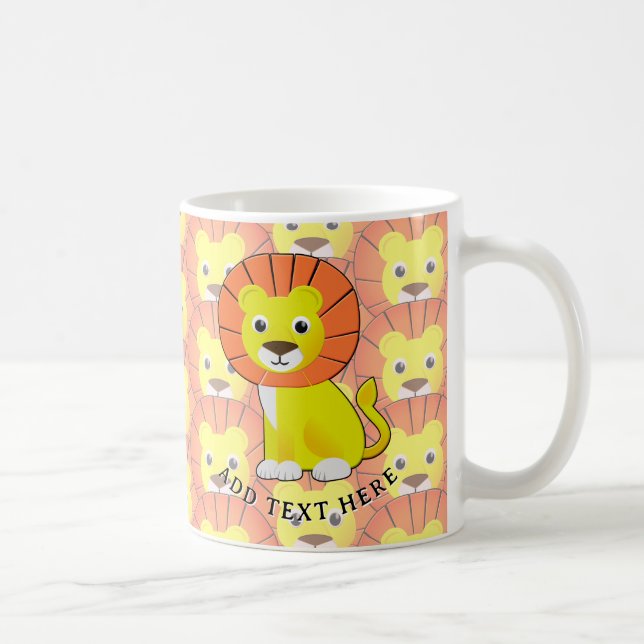 Cute Baby Lion All Over Print Pattern Coffee Mug (Right)