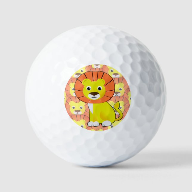 Cute Baby Lion All Over Print Pattern Golf Balls (Front)
