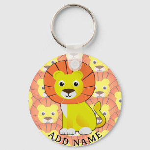 Cute Baby Lion All Over Print Pattern Keychain
