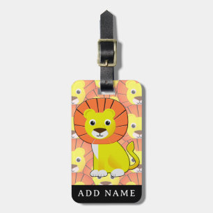 Cute Baby Lion All Over Print Pattern Luggage Tag