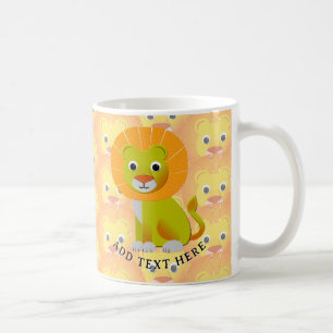 Cute Baby Lion All Over Vintage Print Pattern Coffee Mug