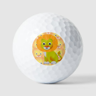 Cute Baby Lion All Over Vintage Print Pattern Golf Balls
