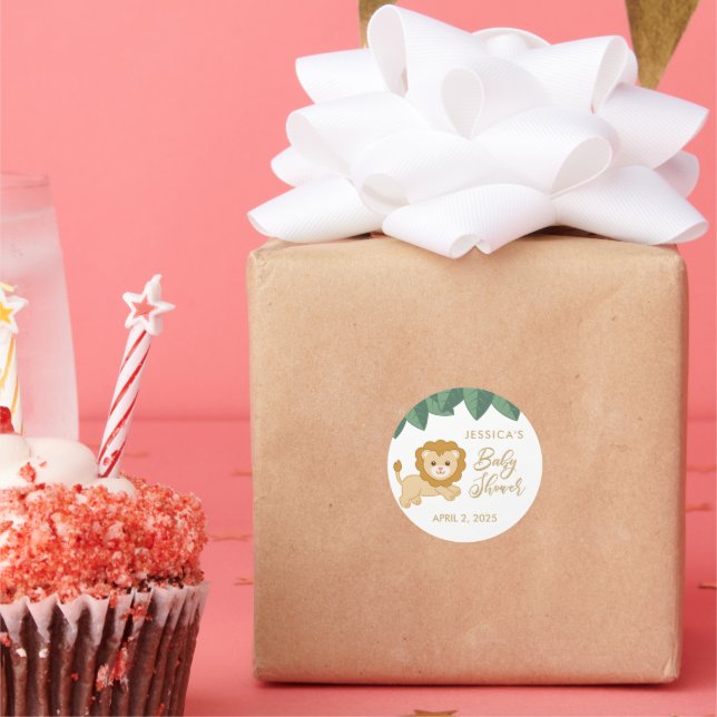 Cute baby lion baby shower favour stickers (Party)