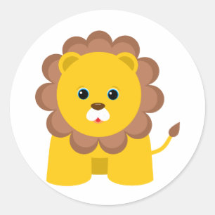 Cute Baby Lion Classic Round Sticker