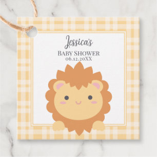 Cute Baby Lion Cub Jungle Animal Boy Baby Shower Favour Tags