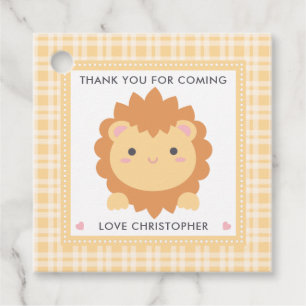 Cute Baby Lion Cub Wild One Boy First Birthday Favour Tags