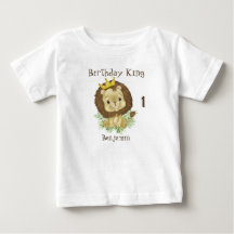 Cute Baby Lion Watercolor Theme Birthday King