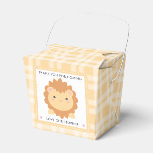 Cute Baby Lion Wild One Boy First Birthday Party Favor Box