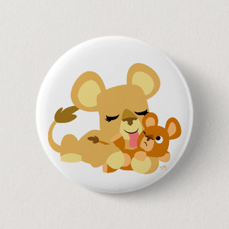 Cute Baby Lion's Bath 2 Inch Round Button