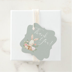 Cute Baby Love Bunny Rabbit Baby Shower Thank You Favour Tags