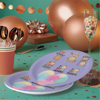 Cute Baby Love Plate – I ❤️ Mommy & Parents Design