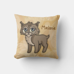 Cute Baby Lynx personalizable Throw Pillow