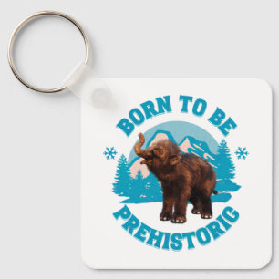 Cute Baby Mammoth Prehistoric Kids Birthday Keychain