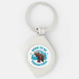 Cute Baby Mammoth Prehistoric Kids Birthday Keychain