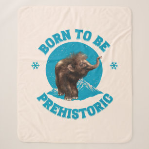 Cute Baby Mammoth Prehistoric Kids Birthday Sherpa Blanket