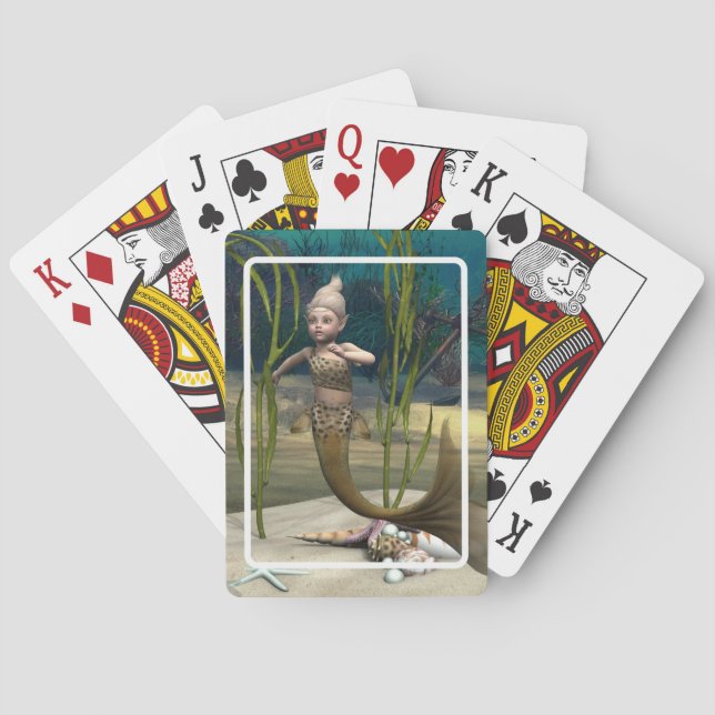 Cute Baby Mermaid Playing Cards (Back)