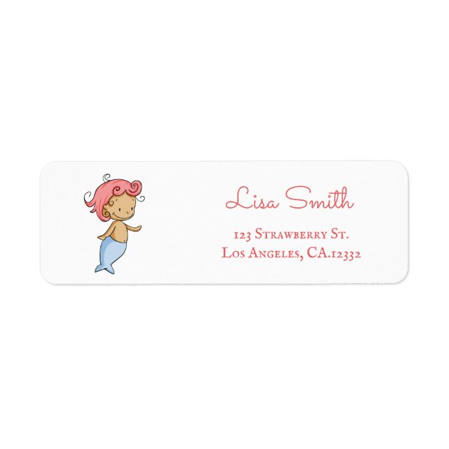 Cute Baby Mermaid Return Address (Front)
