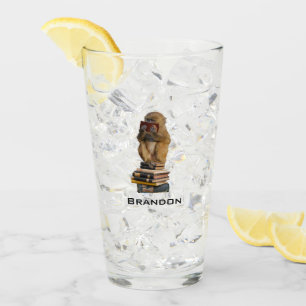 Cute Baby Monkey add Name Glass
