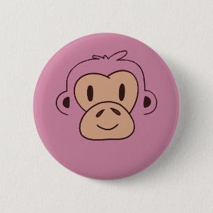 Cute Baby Monkey Face 2 Inch Round Button