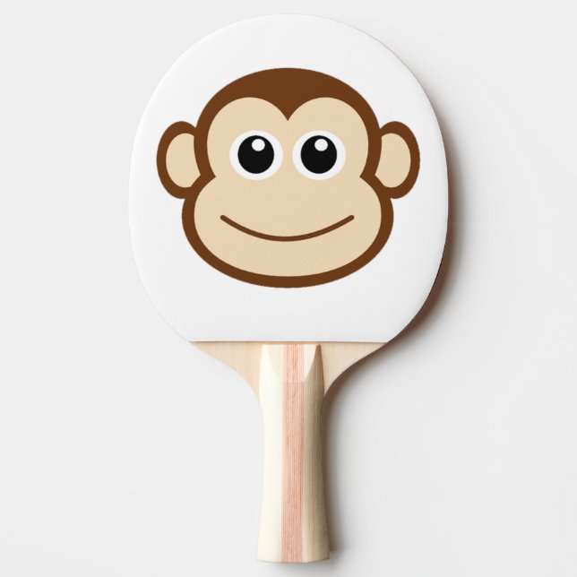 Cute Baby Monkey Face Ping Pong Paddle (Front)