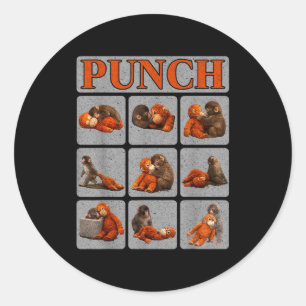Cute baby monkey named punch shirt punch monkeyCut Classic Round Sticker