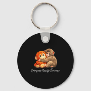 Cute baby monkey punch plush hugging Cute baby mon Keychain