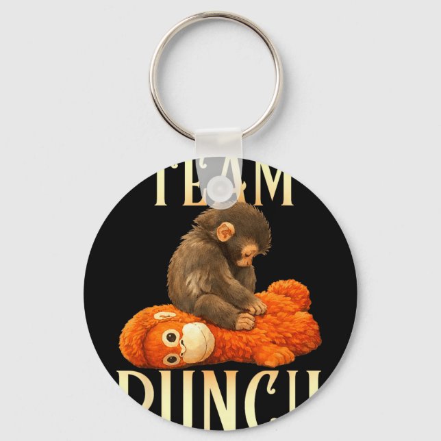 Cute Baby Monkey Punch Team Punch Keychain (Front)
