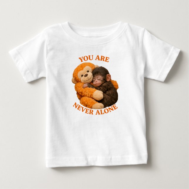 Cute Baby Monkey Punch with plush monkey -  T-Shirt (Front)