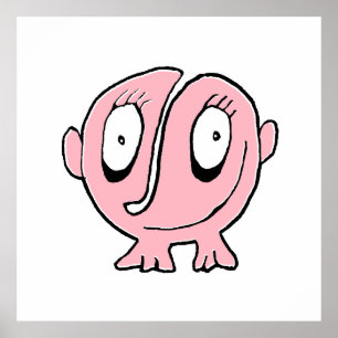 Cute baby monster cartoon drawing This lovable lit Poster