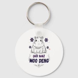 Cute Baby Moo Deng T-Shirt Keychain