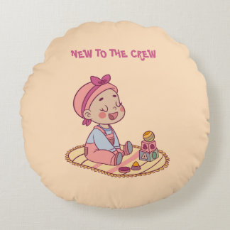 Cute Baby Motif Round Pillow