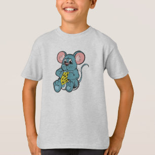 cute baby mouse eating cheese T-Shirt