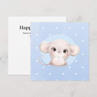 Cute baby mouse poster card