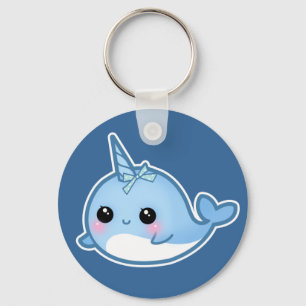 Cute baby narwhal keychain