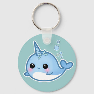 Cute baby narwhal keychain
