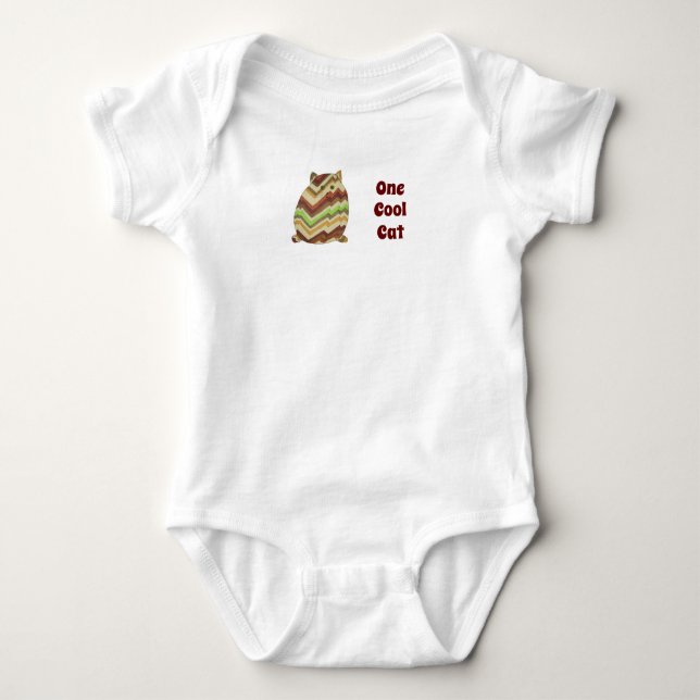 Cute Baby One Piece - One Cool Cat  Bodysuit (Front)