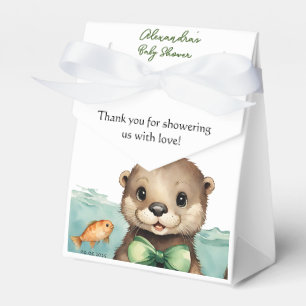 Cute Baby Otter Gender Neutral Baby Shower Favor Box
