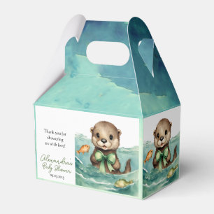 Cute Baby Otter Gender Neutral Baby Shower Favor Box