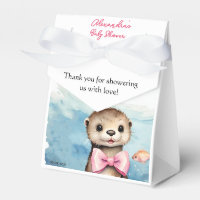 Cute Baby Otter Girl Baby Shower