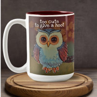 Cute Baby Owl Folk Art Painting Hoot