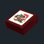 Cute Baby Owl In Christmas Hat and Gift - Cartoon  Gift Box<br><div class="desc">Cute Baby Owl In Christmas Hat and Gift - Cartoon Bird Painting Funny Collection - Choose / Add Your Unique Text / Name / Colour - Make Your Special Gift - Resize and move or remove / add elements - image / text with customization tool. Painting and Design by MIGNED....</div>