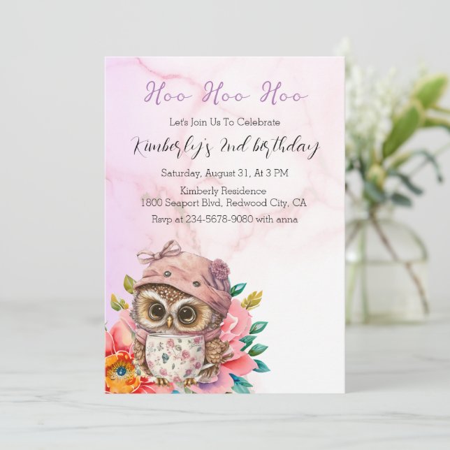 Cute Baby Owl Invitation (Standing Front)