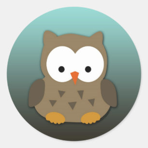Cute Baby Owl Personalized Classic Round Sticker