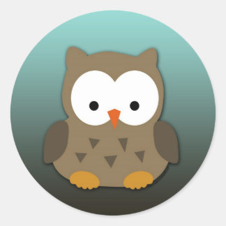 Cute Baby Owl Personalized Classic Round Sticker