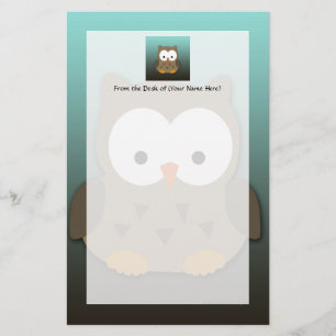 Cute Baby Owl Personalized Stationery