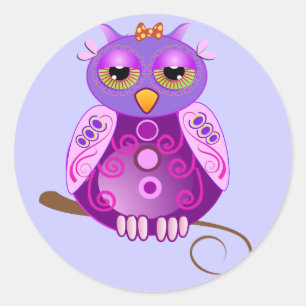 Cute baby owl sticker