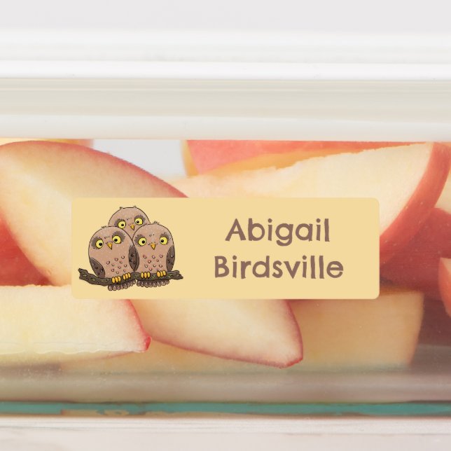 Cute baby owl trio cartoon personalized (Affixed)