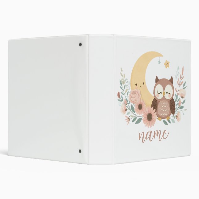 Cute baby owl with moon binder (Background)